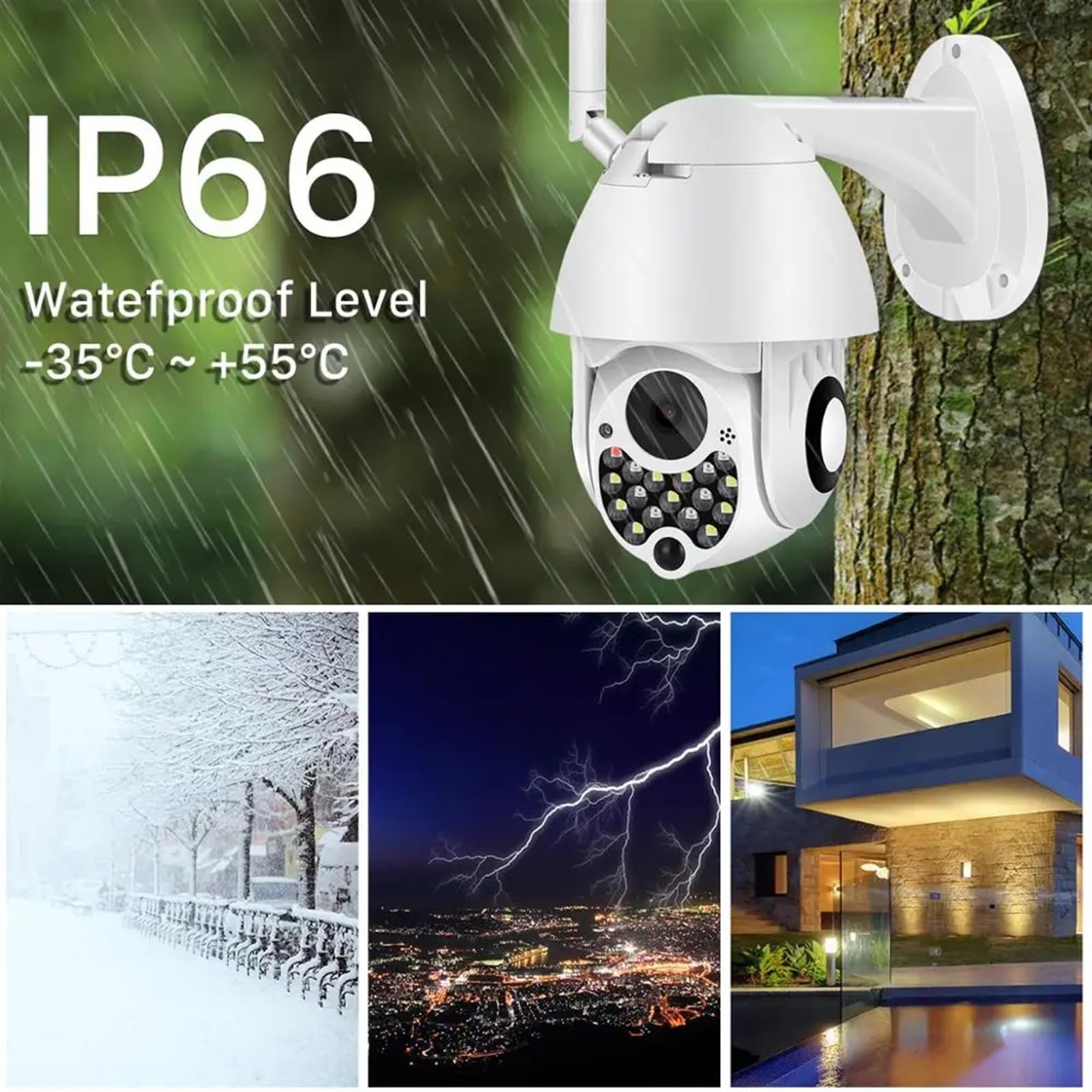 4MP Outdoor Security Camera with Auto Tracking - 1080P HD Wireless IP Camera, Night Vision & Motion Detection for Home Surveillance - Perfect for Backyard, Garage & Business Security Monitoring