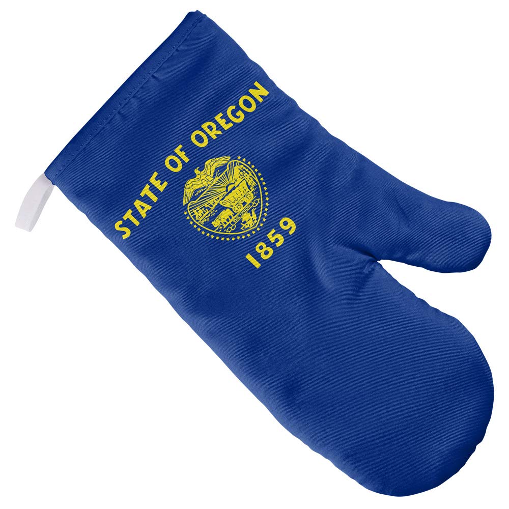 Oregon Flag Oven Mitt - Heat Resistant BBQ Glove for Cooking, Baking & Grilling - Perfect for Indoor Kitchen, Outdoor BBQ & Camping