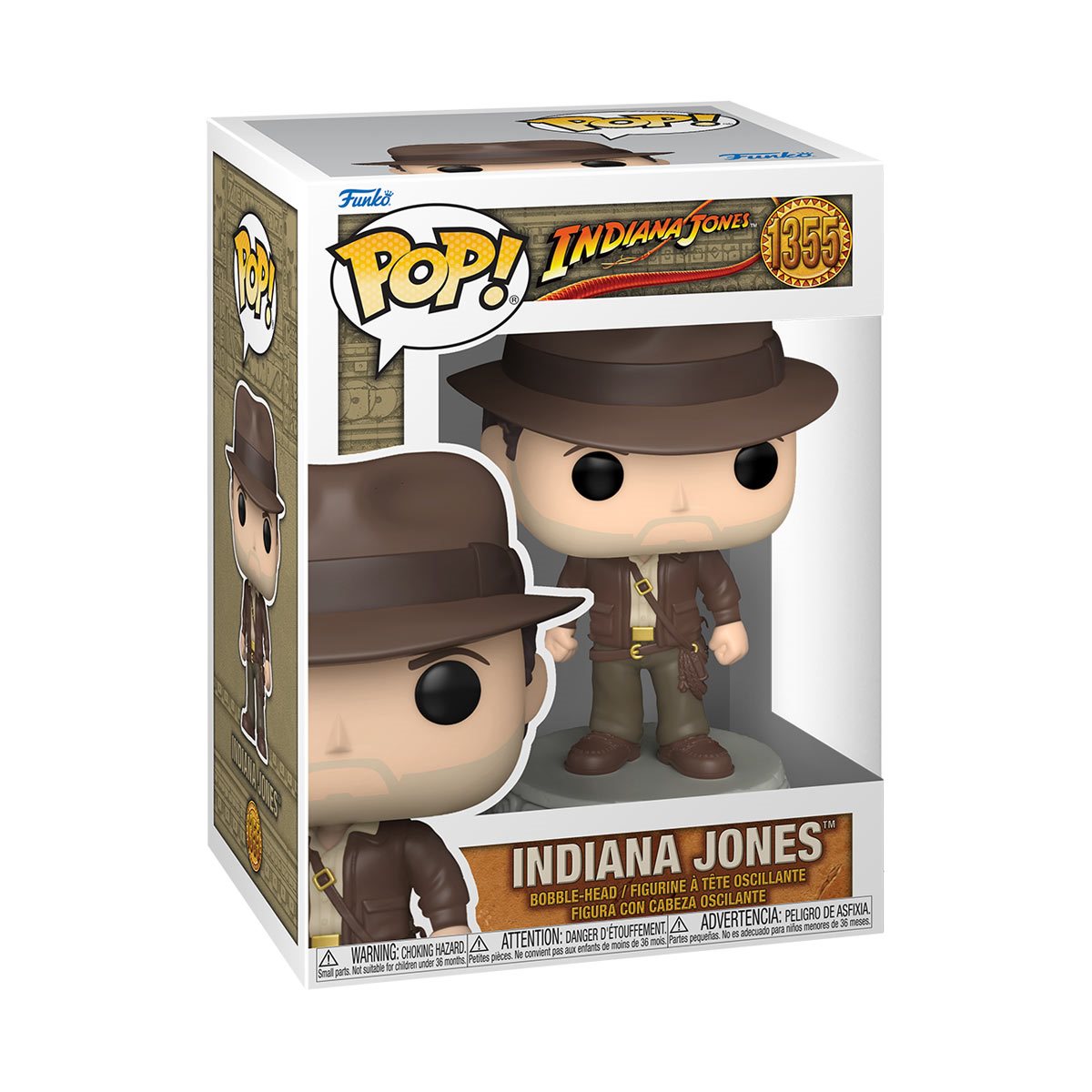 Indiana Jones Raiders of the Lost Ark Pop! Vinyl Figure #1355 with Jacket - Collectible Movie Character Toy for Display, Gifts & Pop Culture Fans