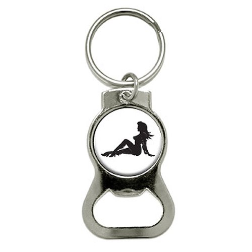 Sexy Mudflap Girl Bottle Cap Opener Keychain Ring - Vintage Bar Accessory for Beer Bottles, Cool Gift for Men & Women - Perfect for Parties, Camping, Tailgating & Home Use