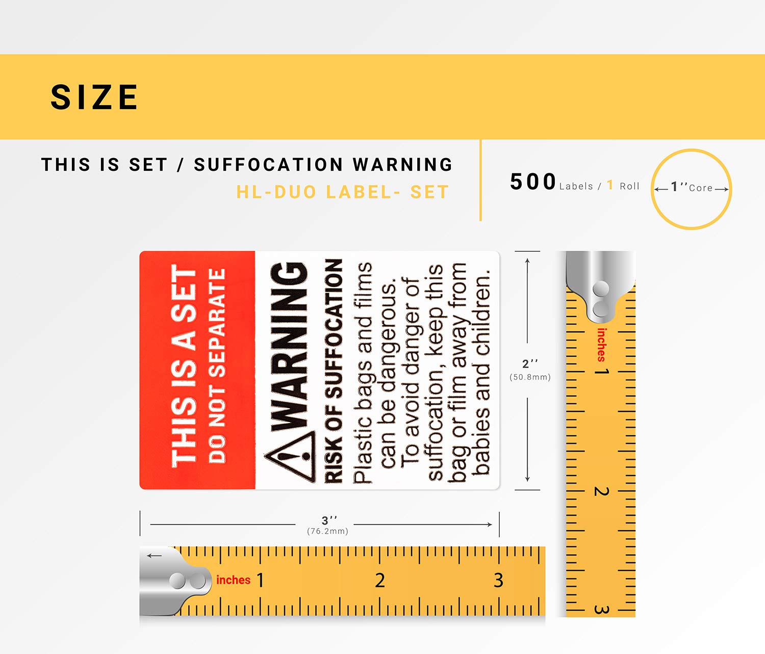 Suffocation Warning Labels/Stickers (2