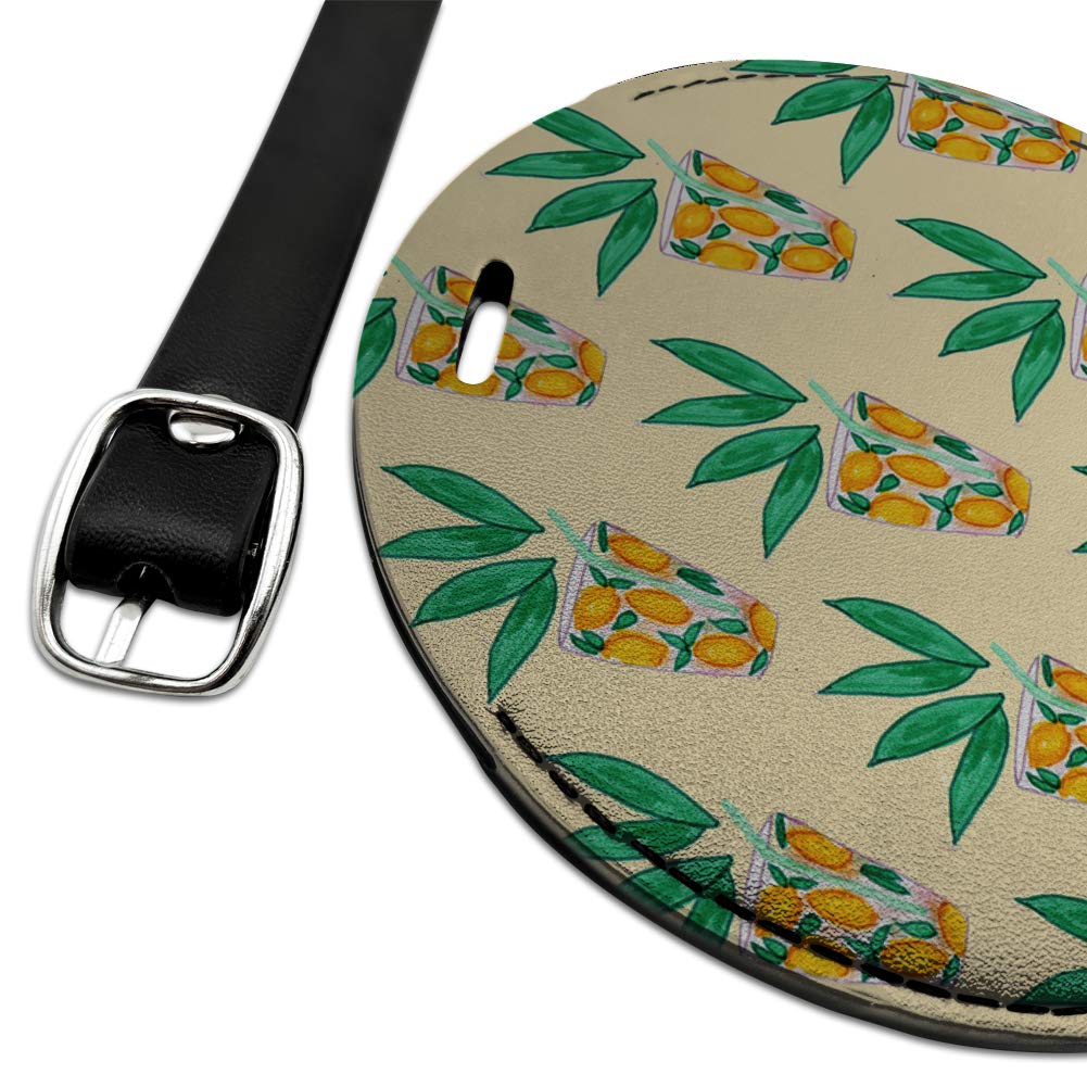 Lemonade Pattern Round Leather Luggage Tag - Durable Carry-On ID Tag for Suitcases & Travel Bags - Perfect for Vacation, Business Trips & Airplane Travel