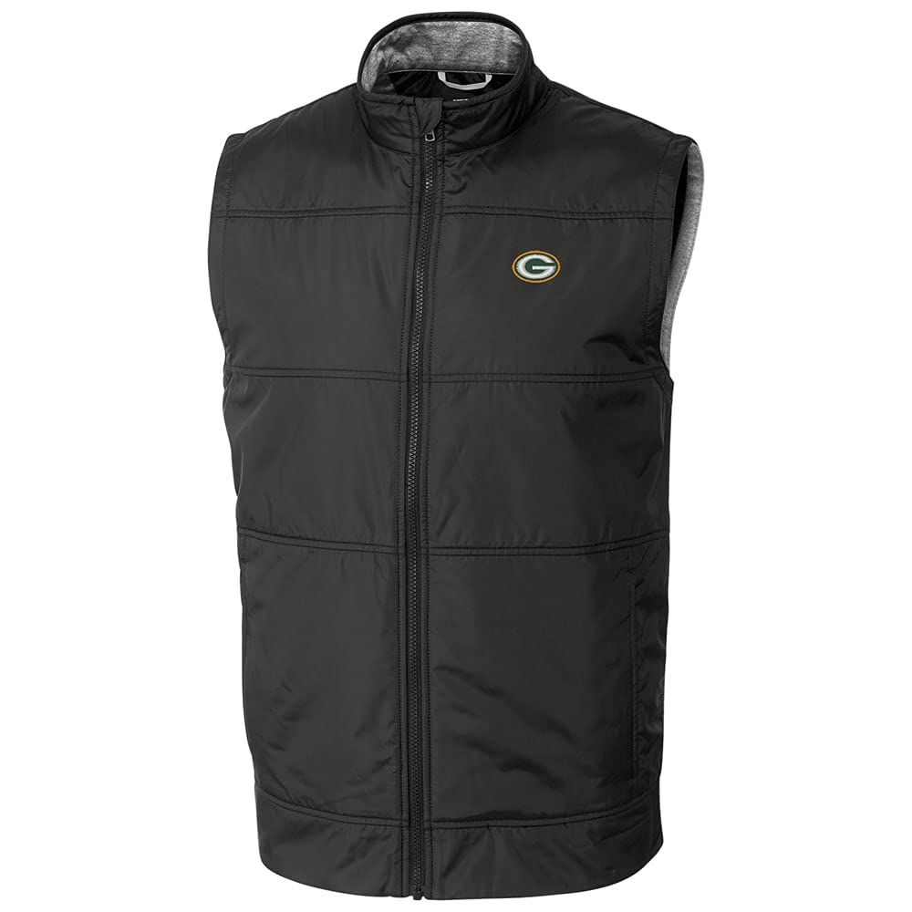 Cutter & Buck Men's NFL Stealth Full-Zip Vest - Lightweight Puffer Jacket for Football Fans, Outdoor Sports & Casual Wear