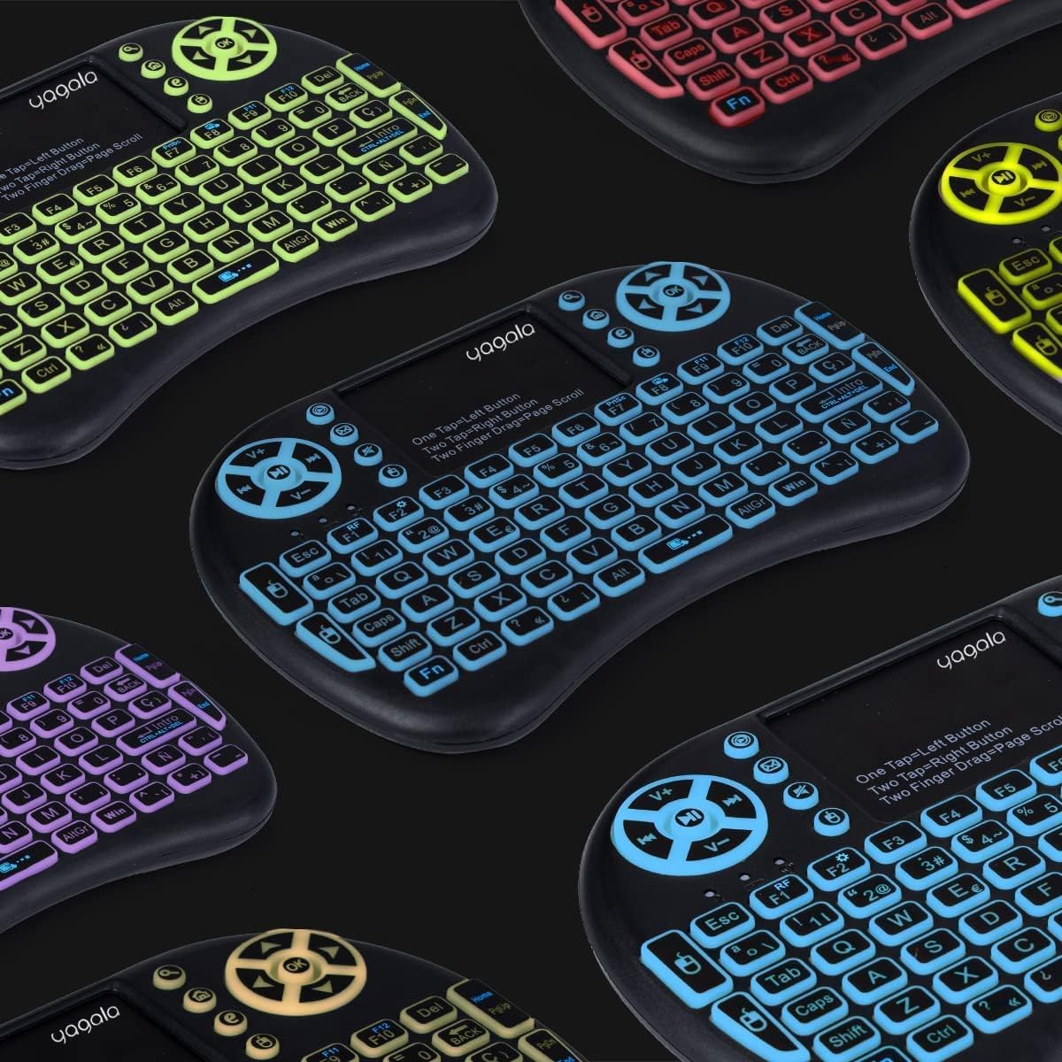 Backlit Mini Wireless Keyboard with Touchpad - 2.4Ghz Portable Keyboard for iPad, PC, Android TV Box, Smart TV, Tablet & Windows OS | Perfect for Home Entertainment, Office Work & Gaming