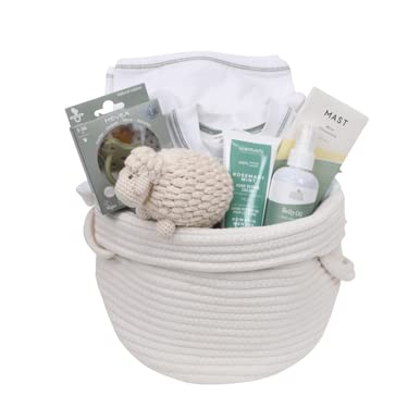 Organic and Natural Gift Basket for Mom & Baby - Eco-Friendly Newborn and Mother Care Set (Green) | Perfect for Baby Showers, Mother's Day, and New Mom Gifts