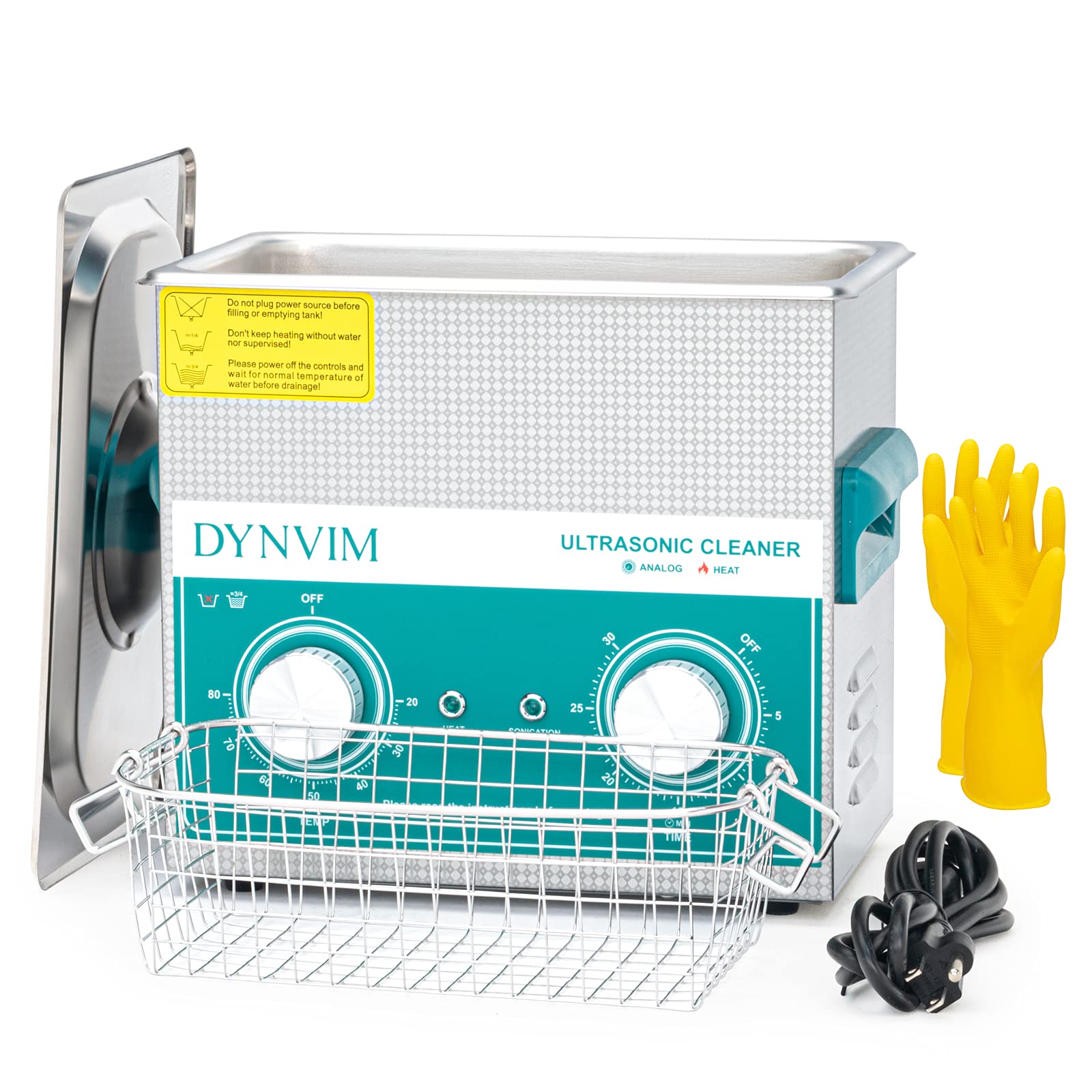 DYNVIM 3L Ultrasonic Jewelry Cleaner with Digital Timer & Heater - Professional Cleaning Machine for Jewelry, Tools, Carburetors, Guns, Parts & Oil Filters - Ideal for Home, Lab & Workshop Use (0.79Gal/3L Capacity)