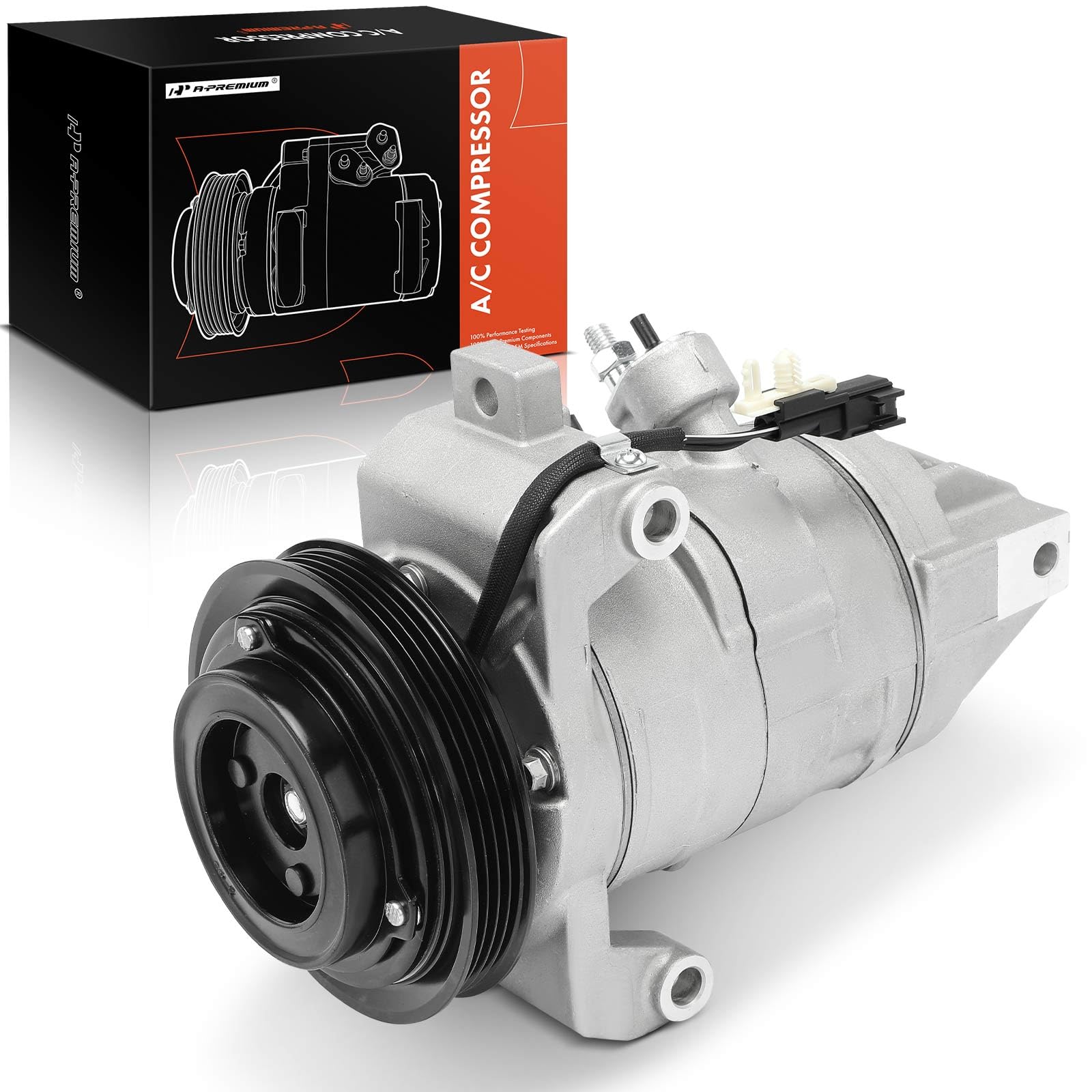 Premium AC Compressor with Clutch for 2011-2014 Ford Mustang 3.7L | High-Performance Auto Air Conditioning Replacement Part | Perfect for Summer Cooling & Long Road Trips
