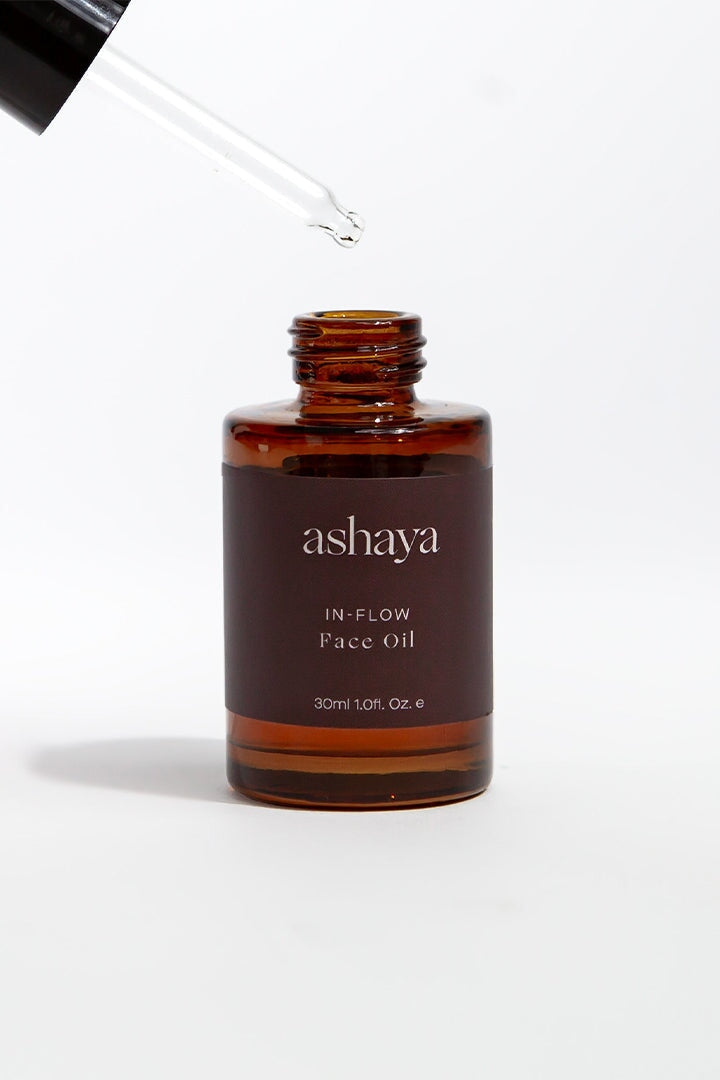 Ashaya In Flow Face Oil - Organic Hydrating Facial Oil for Glowing Skin | Day & Night Moisturizer for Dry & Sensitive Skin | Perfect for Daily Skincare Routine & Spa Treatments