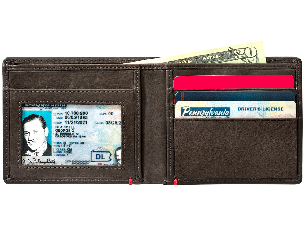 Genuine Mocha Leather Wallet with Zippo Flame Metal Plate Design - Stylish & Durable for Everyday Use, Travel, and Gifts