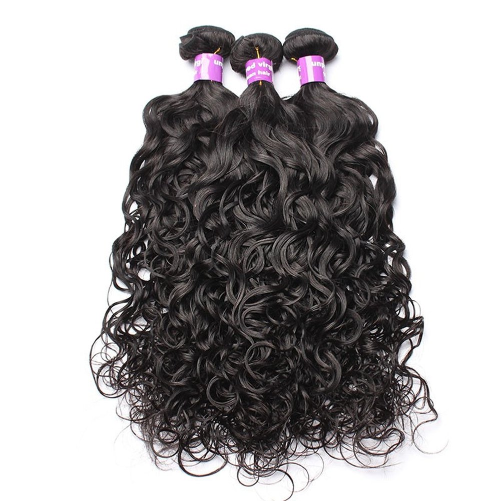 8A Brazilian Human Hair Weave - Water Wave 13x4 Lace Frontal Closure Unprocessed Virgin Hair (16