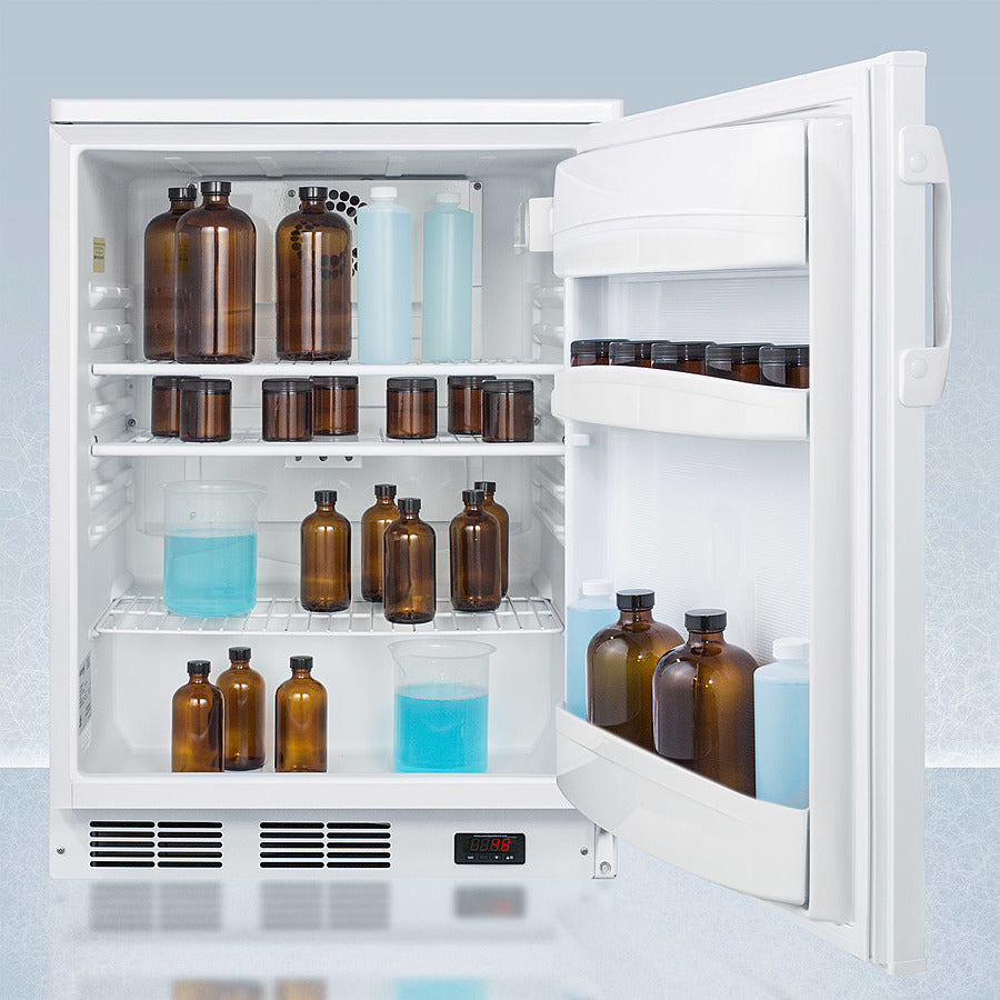 Accucold 24-Inch Wide Built-In All Refrigerator with Auto Defrost - FF6LWBIPLUS2 | Energy Efficient Undercounter Fridge for Kitchen, Bar, or Office Use