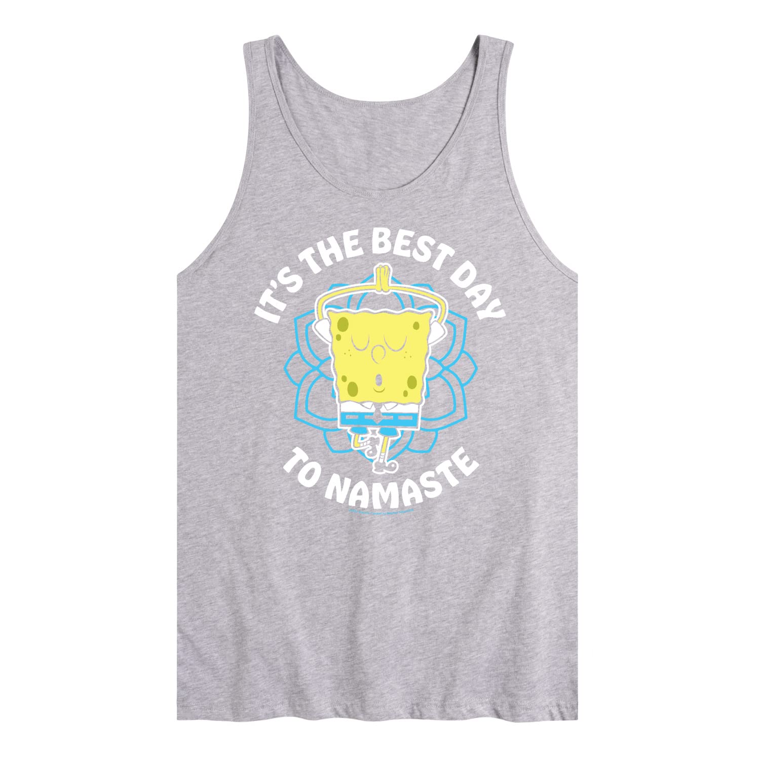 Spongebob Squarepants Men's Jersey Tank Top - The Best Day to Namaste - Hybrid Apparel - Comfortable & Stylish for Yoga, Beach & Summer Outfits