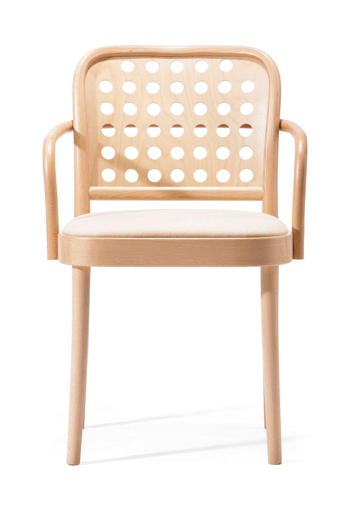 822 Bentwood Armchair with Upholstered Seat by Ton - Mid Century Modern Dining Chair for Home, Office & Restaurant Use