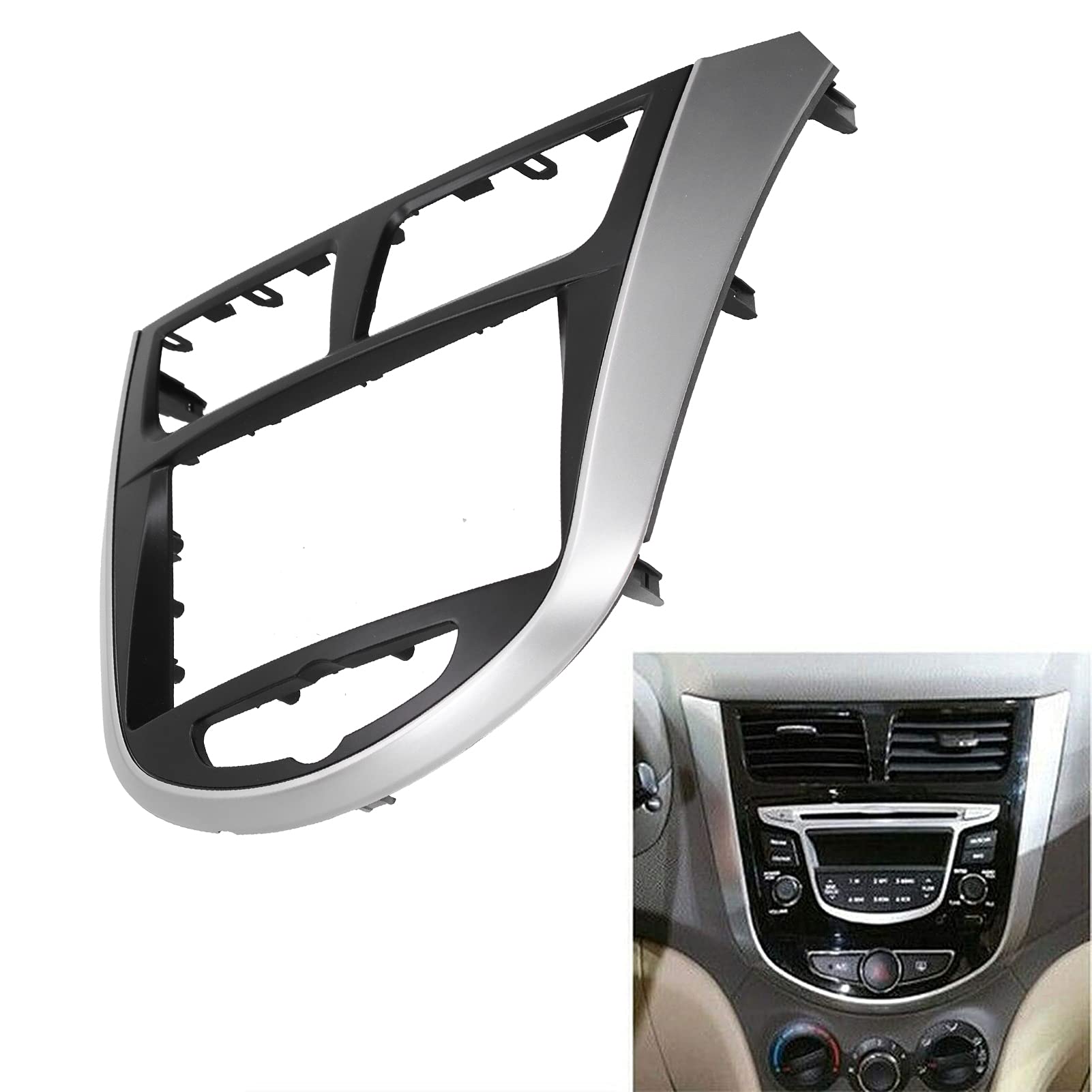 Universal 2 Din Car Radio Dash Kit for Hyundai Accent/Solaris/i25 2010-2014 - Thick PST Fascia Mount for DVD Navigation & Audio System - Perfect for Car Stereo Upgrade & In-Dash Installation