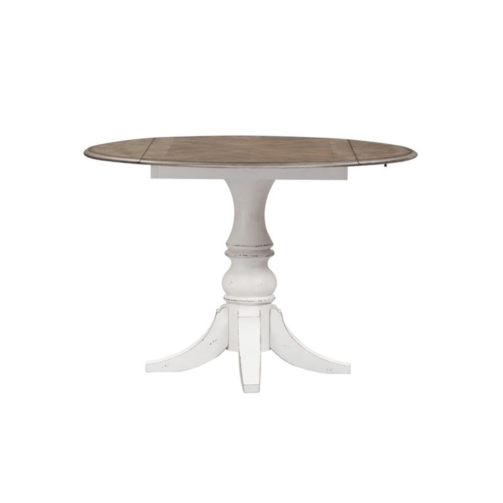 Liberty Furniture Magnolia Manor Drop Leaf Kitchen Dining Table - Antique White Finish - Perfect for Small Spaces, Breakfast Nooks & Cozy Dining Areas