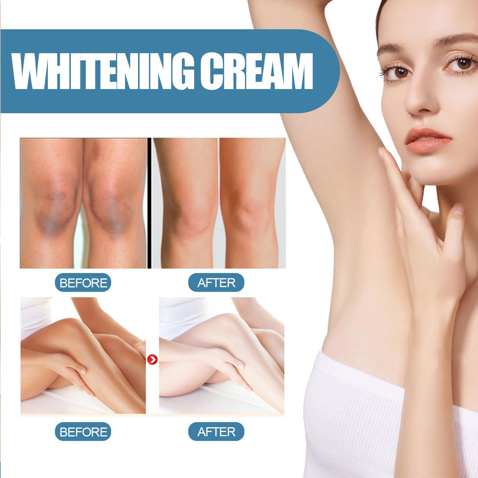 KOAHDE Whitening Armpit Cream for Dark Underarms - Underarm Brightening & Moisturizing Body Cream - 60ml - Perfect for Daily Use & Sensitive Skin Care
