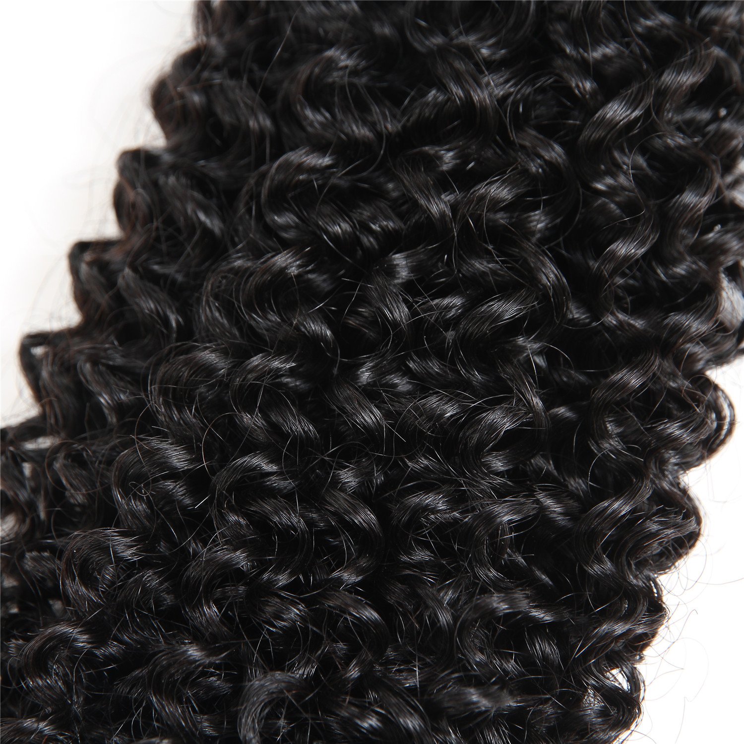 BLY 7A Mongolian Kinky Curly Human Hair Bundles 16/18/20 Inch Unprocessed Virgin Hair Weft Extensions for Black Women - Natural Color - Perfect for Protective Styles, Braids, and Weaves