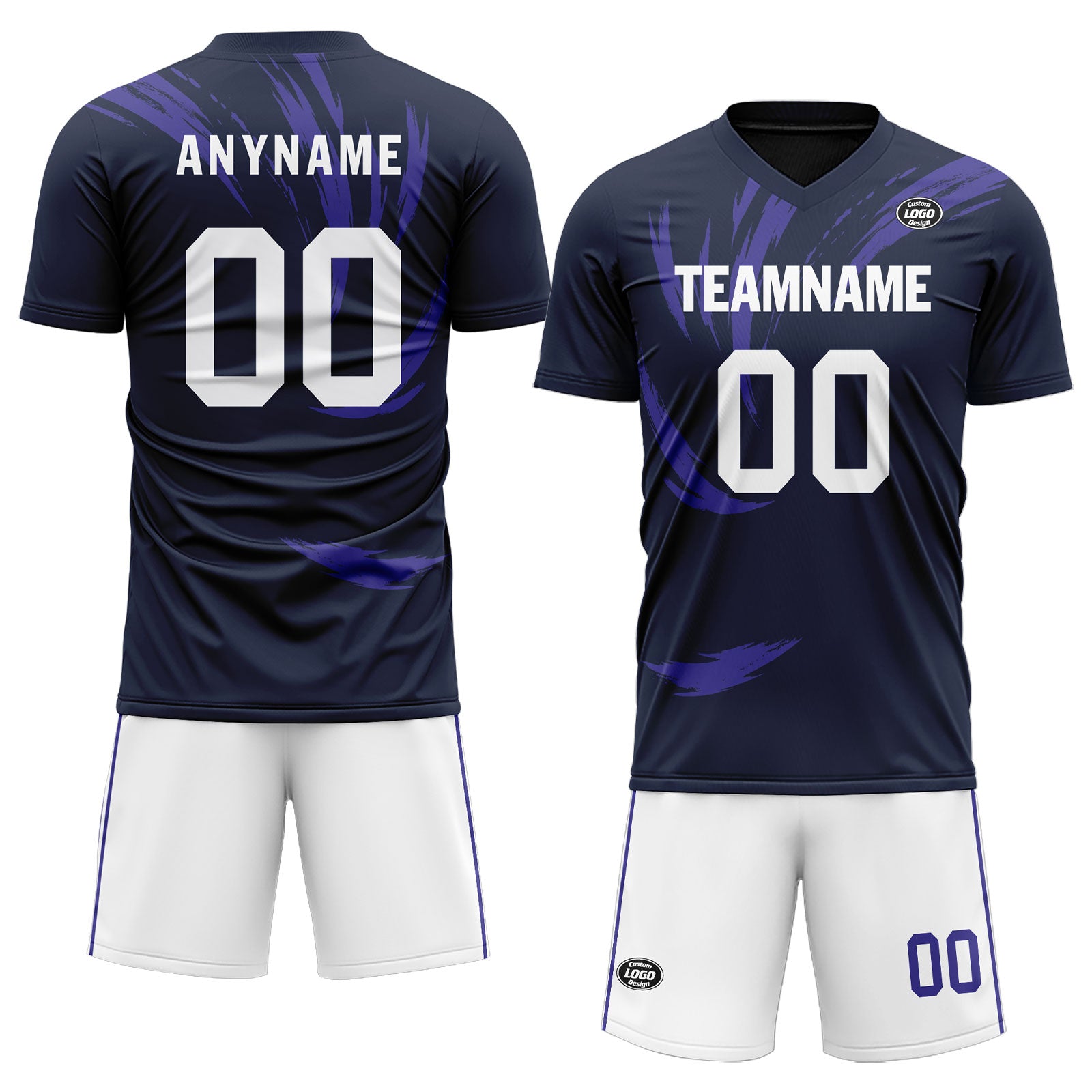 Custom Blue Purple Soccer Jersey Set - Personalized Team Uniforms SCJ101 D28017 for Games, Training & Fan Support