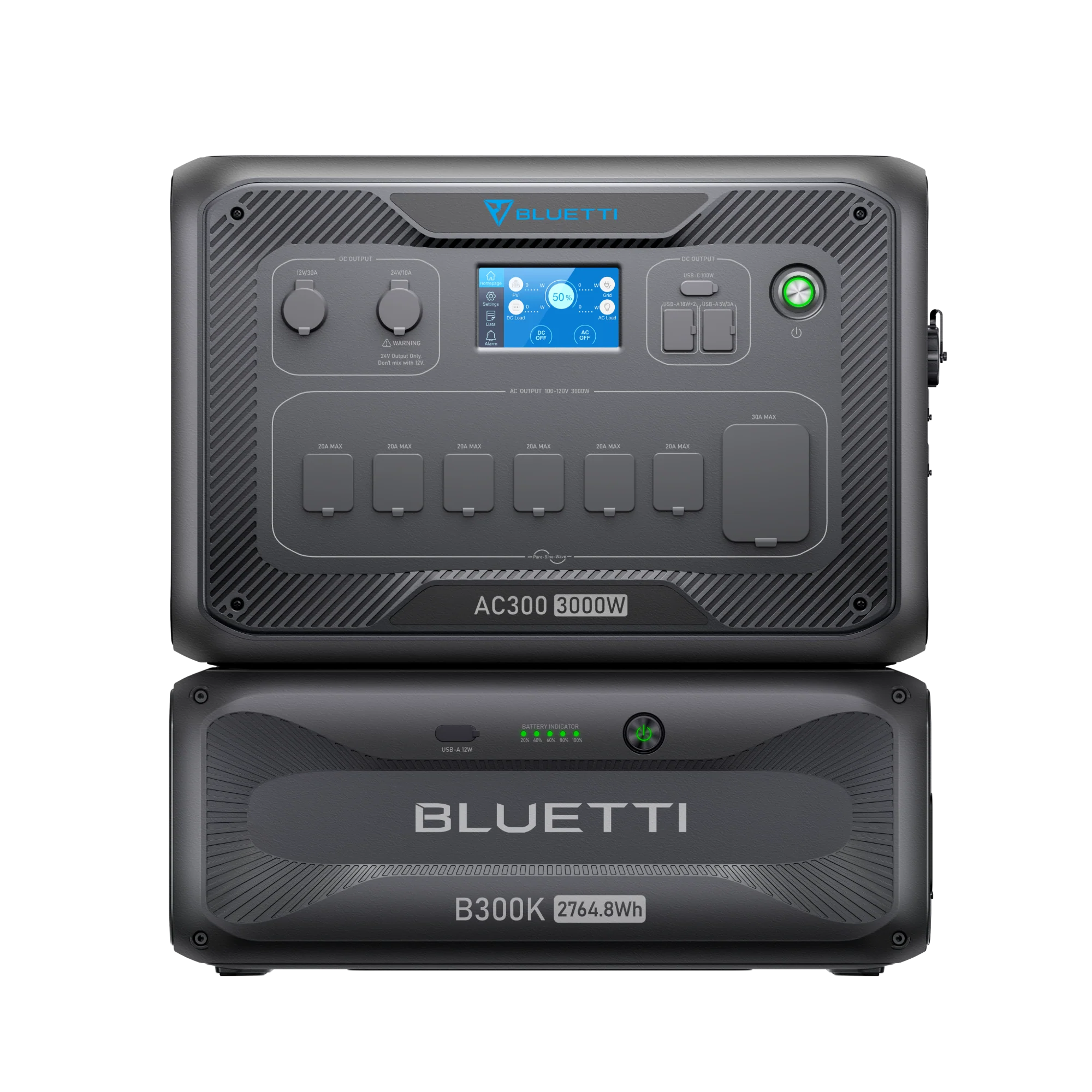 BLUETTI AC300 + B300K Solar Power Station | 3000W 3072Wh Home Battery Backup System for Emergency Power, Camping & Off-Grid Living