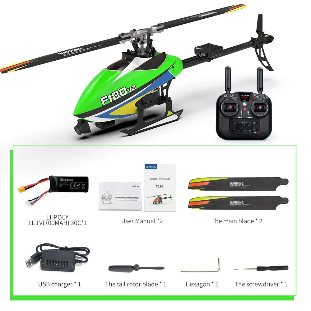 Yuxiang F180 V2 GPS Stabilized Flybarless Direct Drive FPV RC Helicopter with One Key Return - Professional Drone for Aerial Photography, Racing & Outdoor Adventure