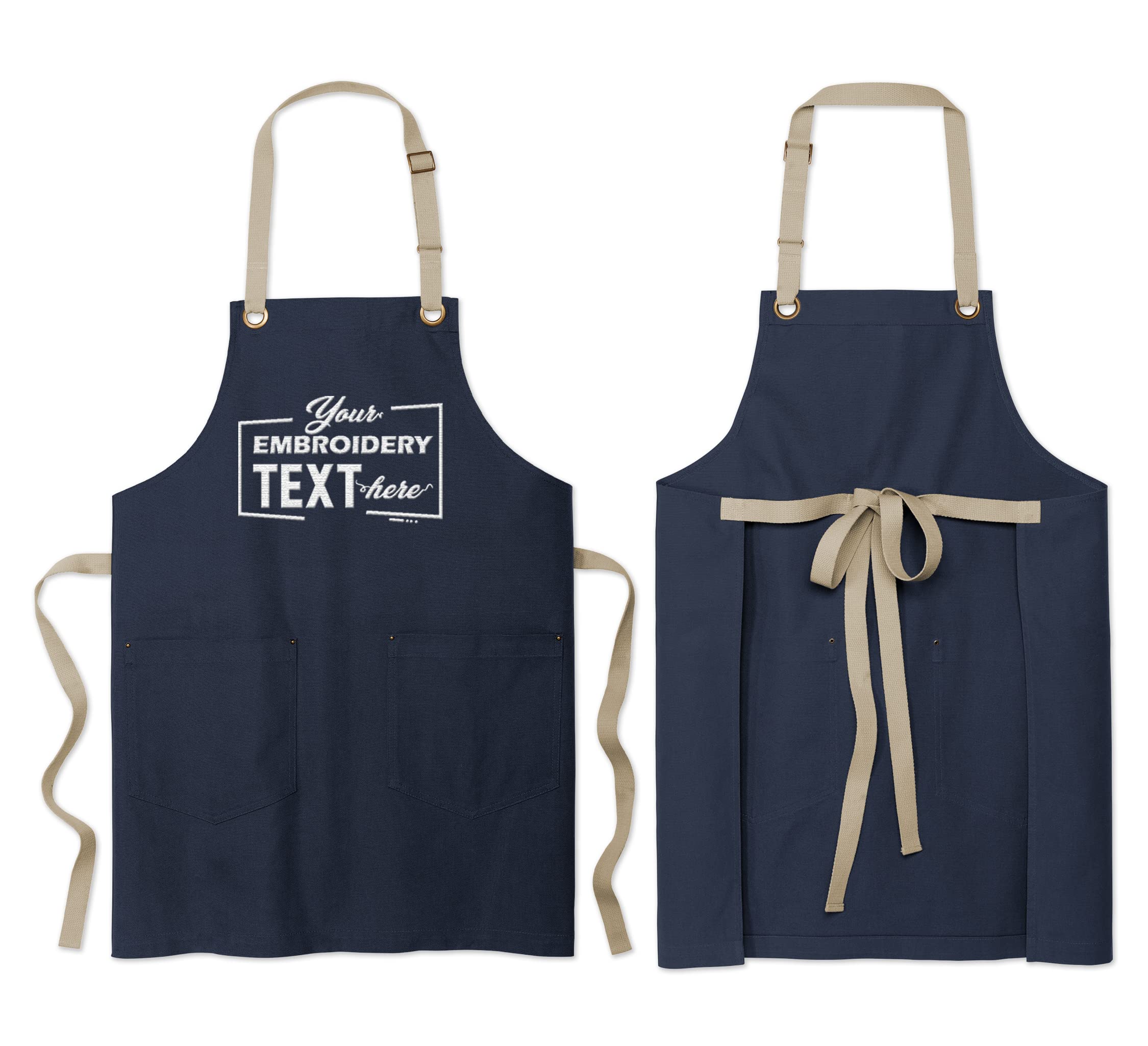 Custom Embroidered Kitchen Apron with Name - Chef Baking Cooking Gift for Home & Restaurant Use