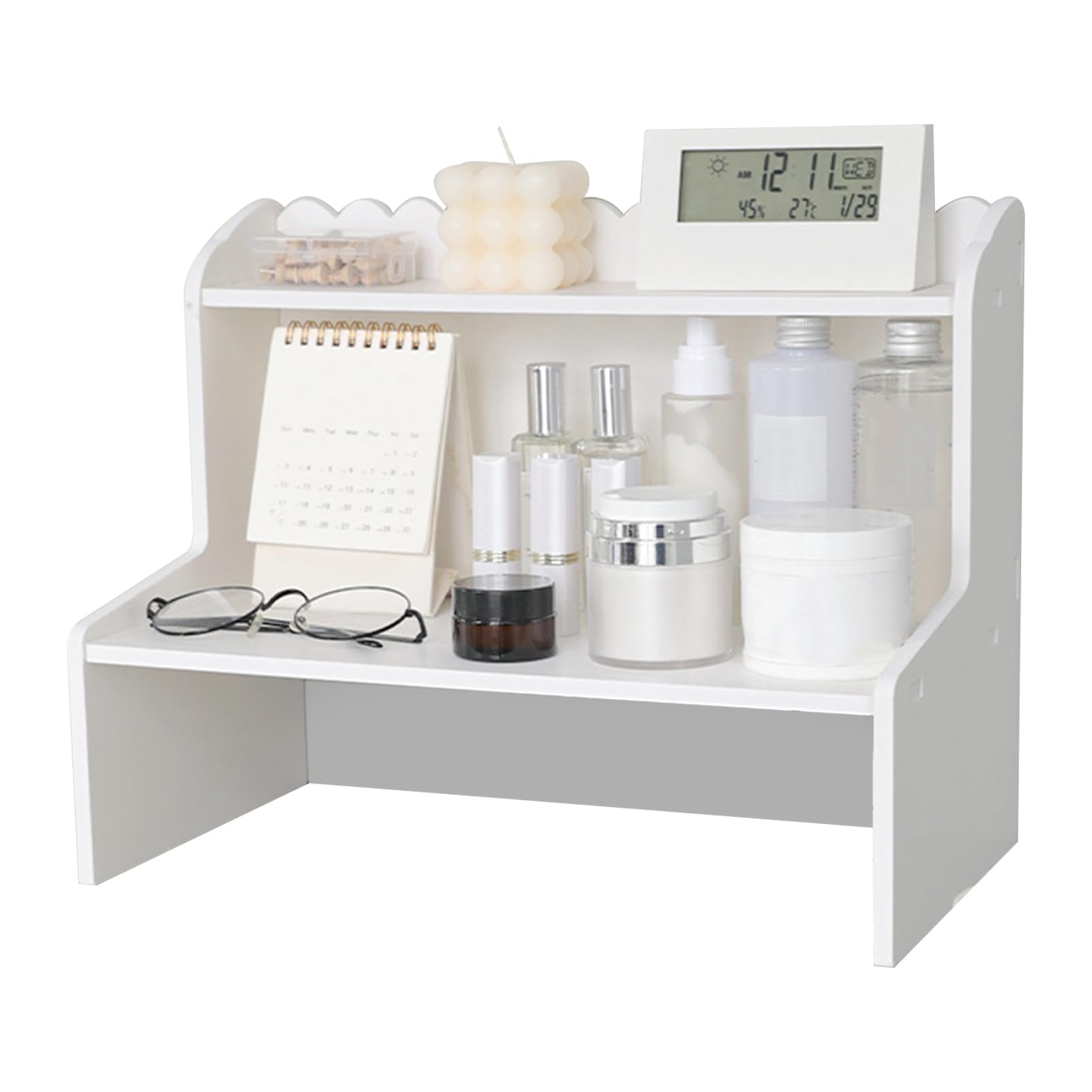 Wooden Desk Organizer - Large Wood Storage Shelf Rack for Home Office | Desktop Organizer Cabinet with Drawers | Perfect for Office Supplies, Stationery & Home Organization