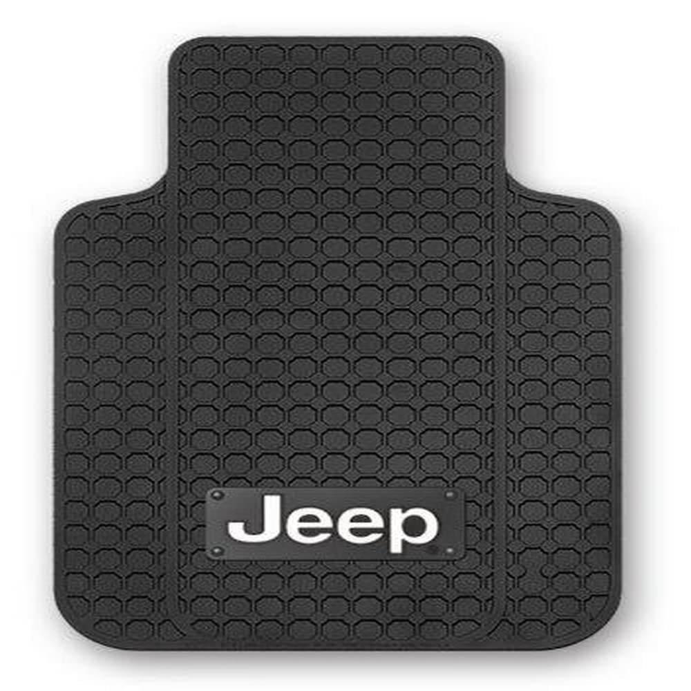 Plasticolor Jeep Anti-Skid Floor Mats - Heavy Duty All Weather Car Mats Set of 2 for Wrangler & Cherokee - Perfect for Off-Roading, Camping & Daily Driving