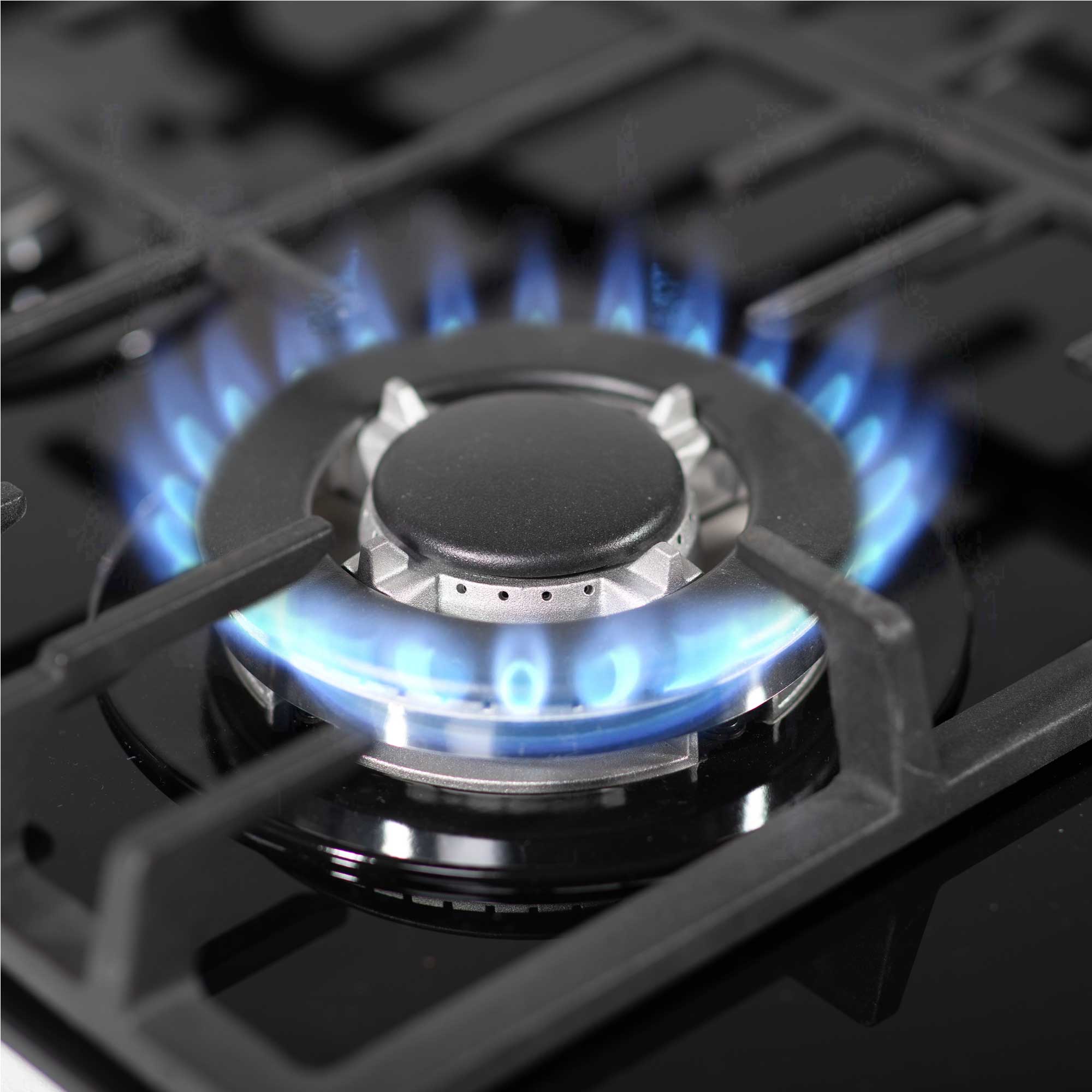Baridi 60cm Built-In Gas on Glass Hob - 4 Burner with Cast Iron Pan Supports, Black Glass - Perfect for Modern Kitchens & Home Cooking (Model DH226)