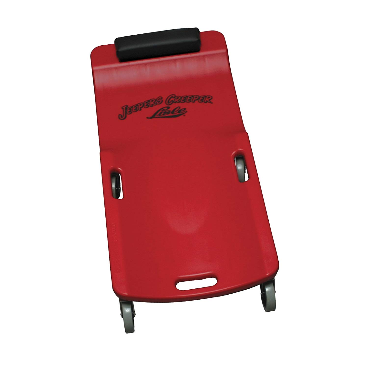 Lisle 92032 Red Large Wheel Plastic Creeper - Heavy Duty Mechanic Stool with Smooth Rolling Casters for Auto Repair & Garage Work | Perfect for Car Maintenance, Under Vehicle Access & DIY Projects