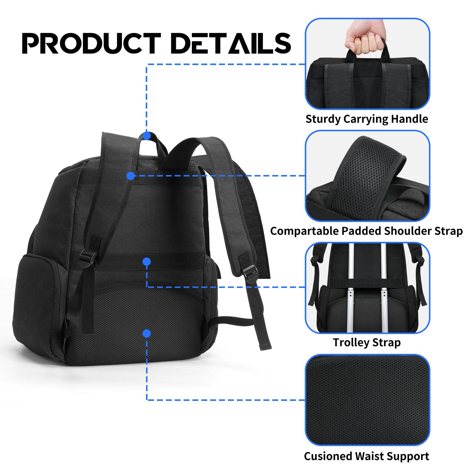PS5/PS4/Xbox One Travel Backpack - Waterproof Gaming Laptop Bag with Padded Compartment for 15.6