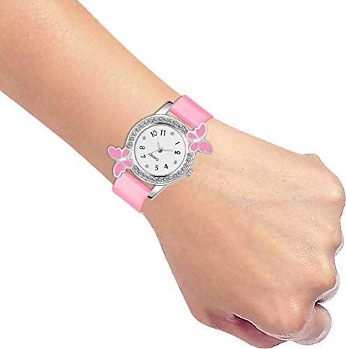 Elegant Butterfly Diamond Analog Watch for Women & Girls with Free Digital Band - SR-043 AT-431 (2-Pack) | Perfect for Daily Wear, Special Occasions & Fashion Accessories