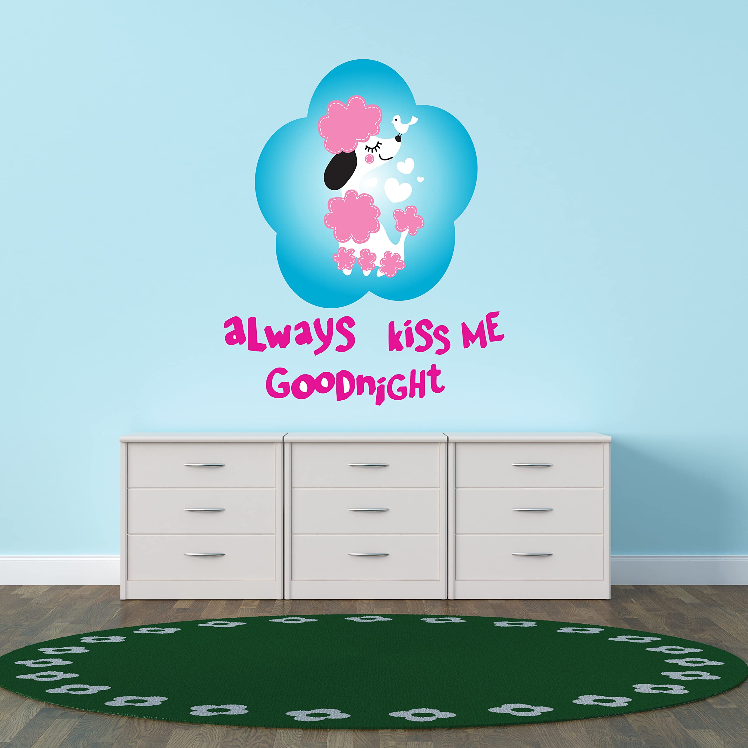 Cartoon Poodle Vinyl Wall Sticker - Nursery, Baby Room, Bedroom & Living Room Decor - 32