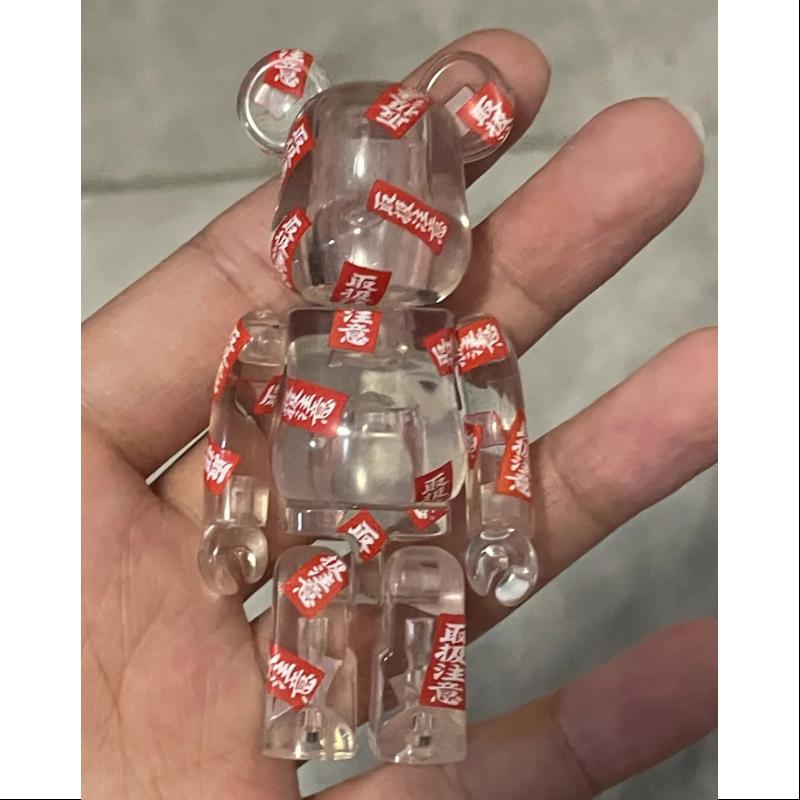Bearbrick Series 39 PATTERN Clear 100% Collectible Art Toy - Perfect for Display, Gifts, and Anime Collections