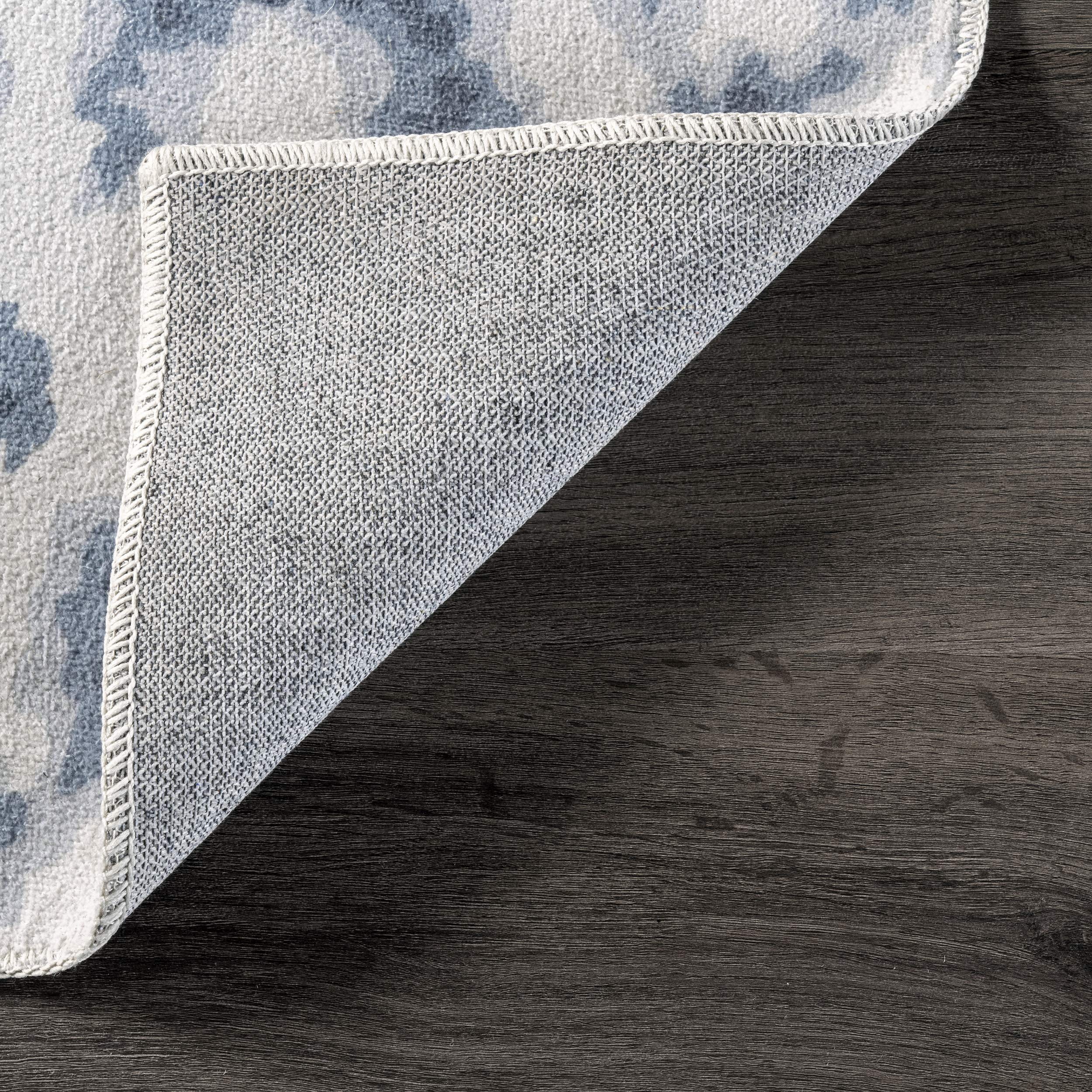 nuLOOM Mason Machine Washable Contemporary Leopard Print Ultra Thin Area Rug, 7' x 9', Grey - Perfect for Living Room, Bedroom, or Office Decor