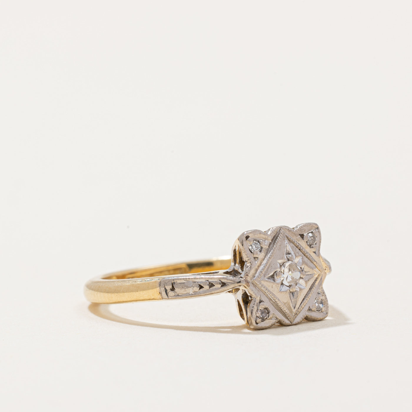 Vintage Illusion Diamond Ring 0.06ctw Size 6.25 - Elegant Wedding Band, Anniversary Gift for Her, Perfect for Engagement & Special Occasions