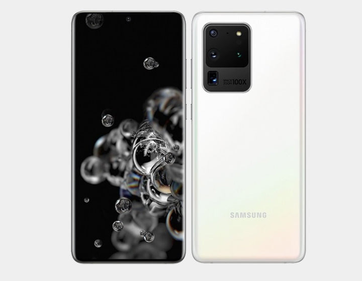 Samsung Galaxy S20 Ultra 5G Unlocked Smartphone (128GB ROM, 12GB RAM) - GSM Compatible, Cloud White | Perfect for Streaming, Gaming & Business Use