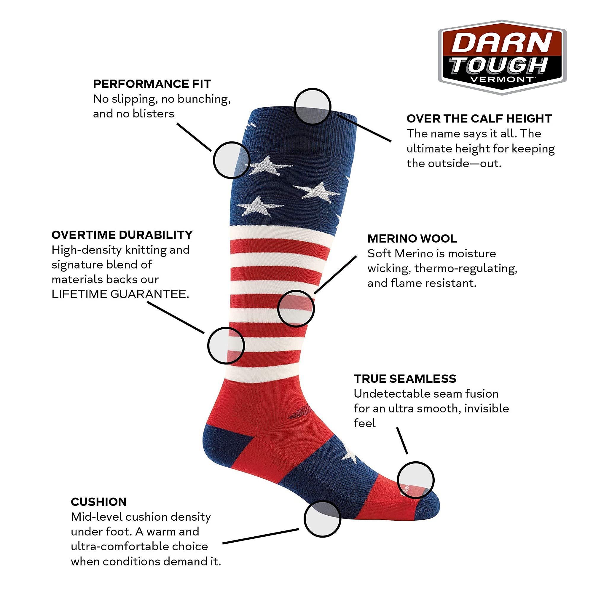 Darn Tough Captain America Cushion Socks for Men - Moisture Wicking Hiking & Running Socks - Perfect for Outdoor Adventures & Superhero Fans