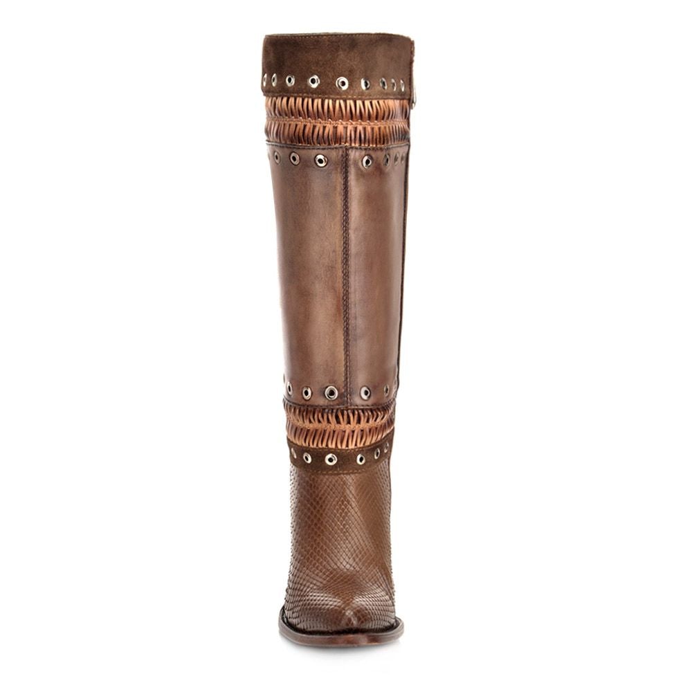3F11PM Women's Taupe Western Cowgirl Python Snake Boots - Stylish & Comfortable for Country Rodeo, Line Dancing & Cowgirl Fashion