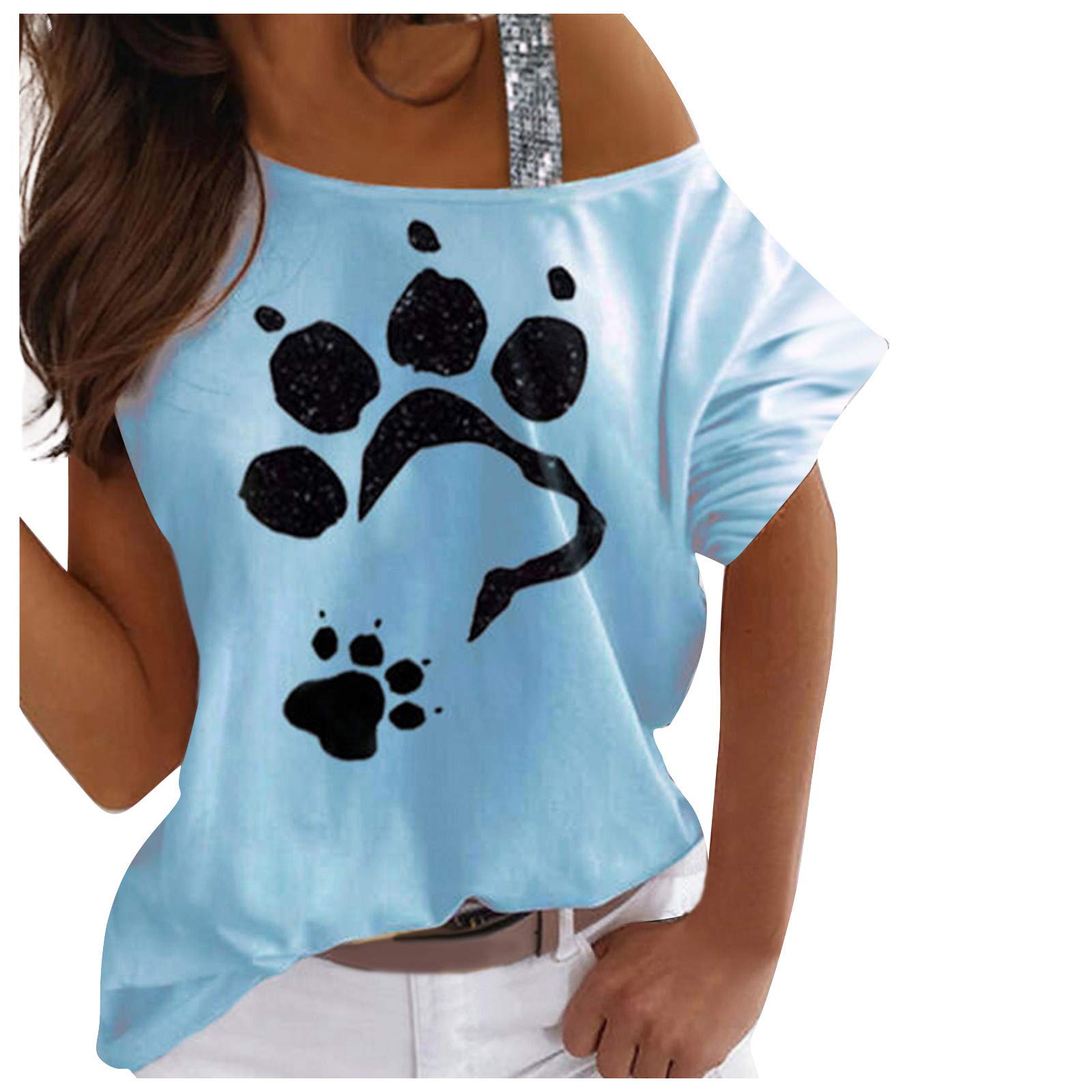 NIANTIE Women's Summer Tops - Cute Floral Cold Shoulder Shirts, Short Sleeve Stylish Blouse for Boho & Hippie Fashion | Perfect for Beach Outings, Music Festivals & Casual Wear