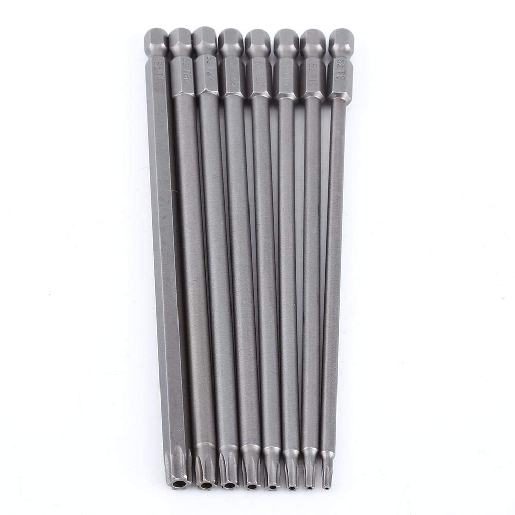 8-Piece Star Head Screwdriver Bits Set - S2 Steel Magnetic (T8 T10 T15 T20 T25 T27 T30 T40) - 150mm Professional Screwdriver Bits for Electronics, Furniture & Automotive Repairs