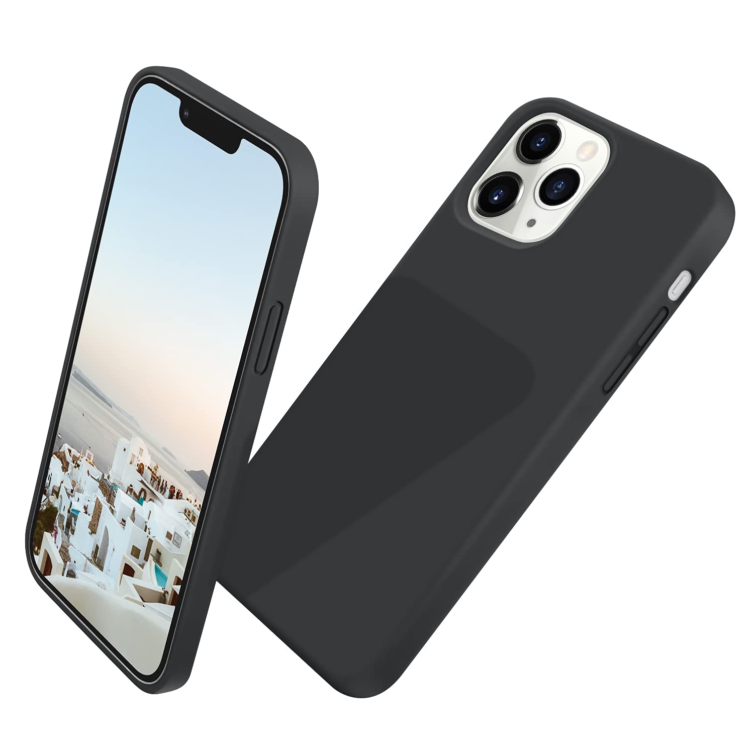 TENNTOOSI iPhone 13 Pro Max Case 6.7 Inch - Shockproof Full Body Protective Silicone Cover with Soft Microfiber Lining | Durable Phone Case for Everyday Use, Travel & Outdoor Activities (Black)