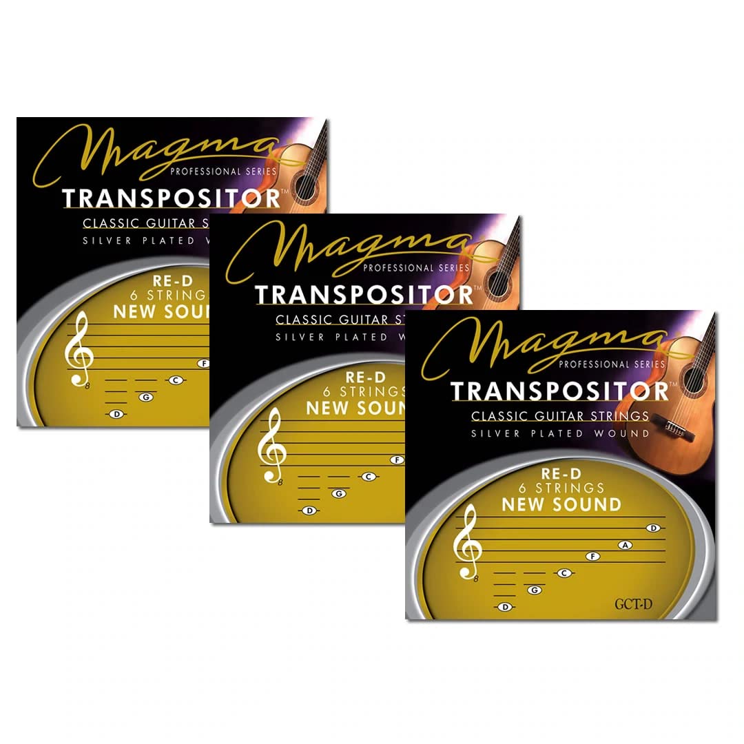 Premium Magma Transpositor Classical Guitar Strings - Nylon Core with Silver Plated Copper Winding (GCT-D) - Perfect for Classical & Flamenco Guitarists - Creates Unique RE-D Tuning Sound - Ideal for Studio Recording & Live Performances