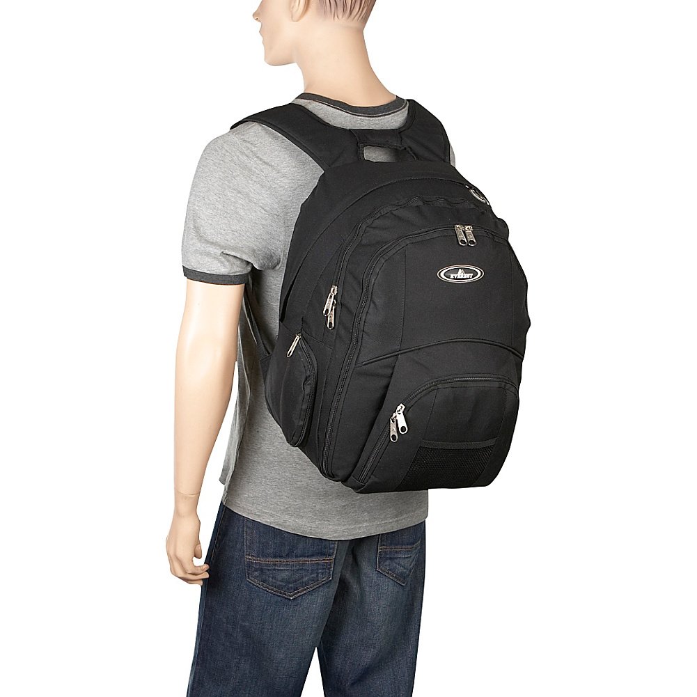 Everest Luggage Black Laptop Backpack - Durable, Lightweight, One Size - Perfect for Work, Travel & School