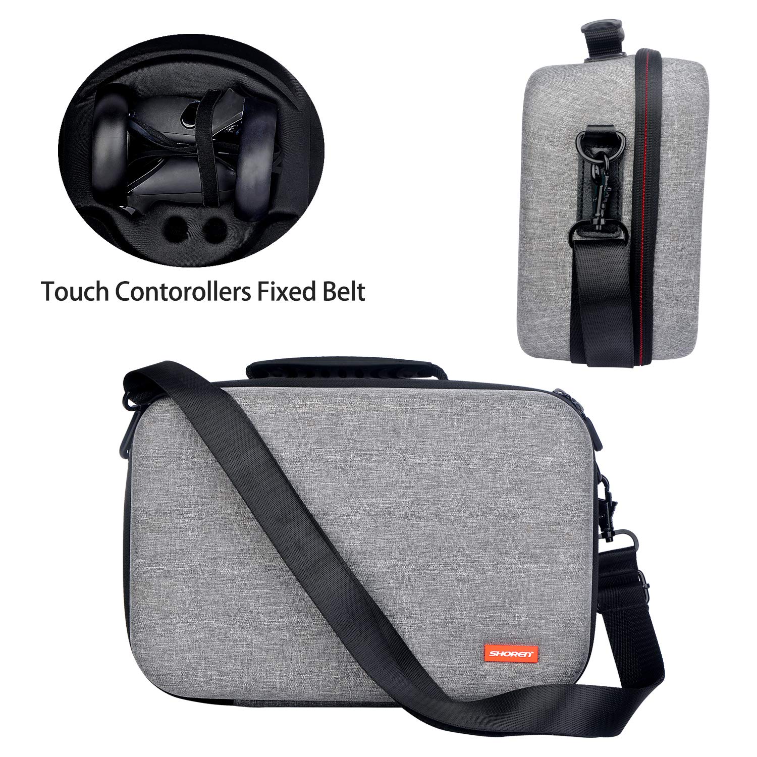 Oculus Quest 2 VR Headset Travel Case - Shockproof EVA Hard Shell Storage Bag with Detachable Shoulder Strap for Controllers & Accessories (Gray) | Perfect for Gaming, Travel & Safe Storage