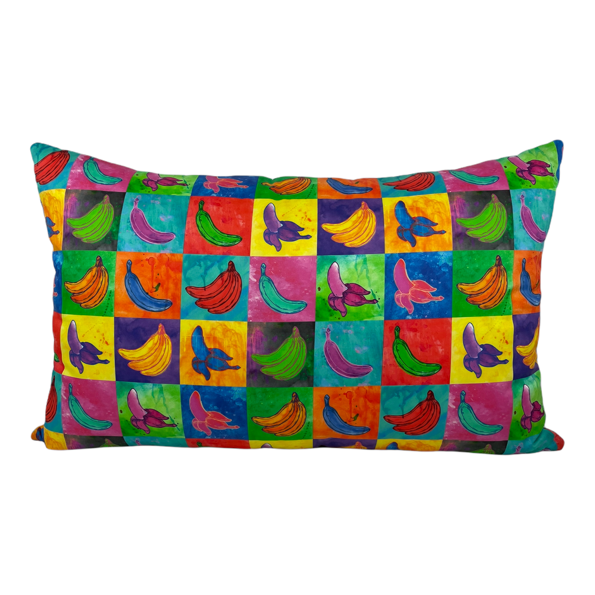 Pop Art Watercolor Bananas Throw Pillow 17x26 Inches - Modern Home Decor for Living Room, Bedroom & Dorm