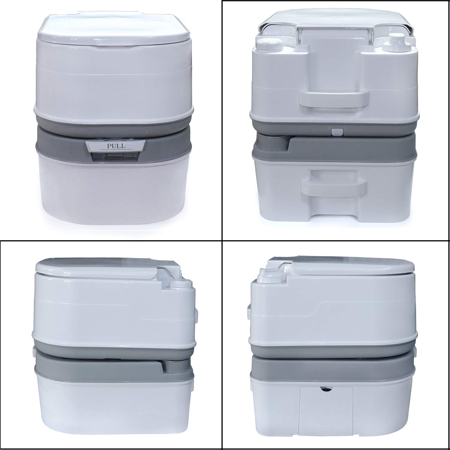 Portable Toilet 6 Gallon Flush - 24L Travel Camping Commode for Outdoor & Indoor Use - Lightweight & Compact Design - Ideal for Camping, RV Trips, Boating & Emergency Preparedness [P/N: ET-TOILET002-24L]