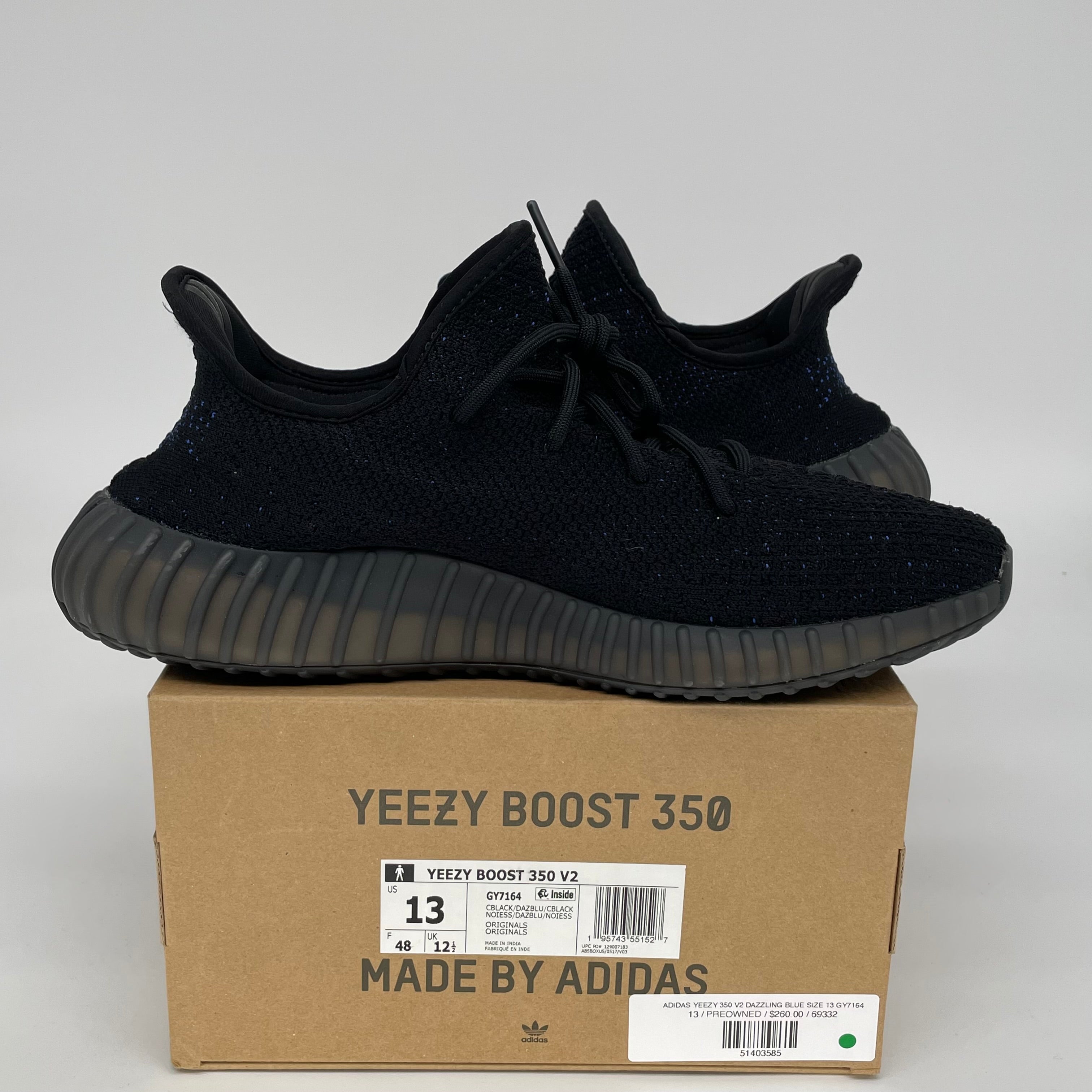 Adidas Yeezy Boost 350 V2 Dazzling Blue Men's Running Shoes - Size 13 (GY7164) | Comfortable Sneakers for Gym, Jogging & Casual Wear