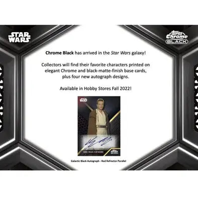 2022 Topps Star Wars Chrome Black Hobby Box - Premium Trading Cards for Collectors | Perfect for Gifts, Display & Investment