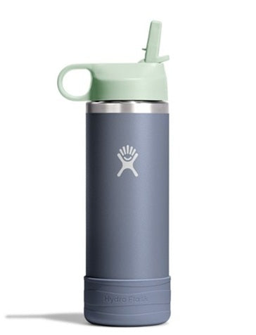18 oz Kids Wide Mouth Straw Water Bottle with Leak-Proof Cap & Boot - Insulated Stainless Steel for School, Sports & Outdoor Activities