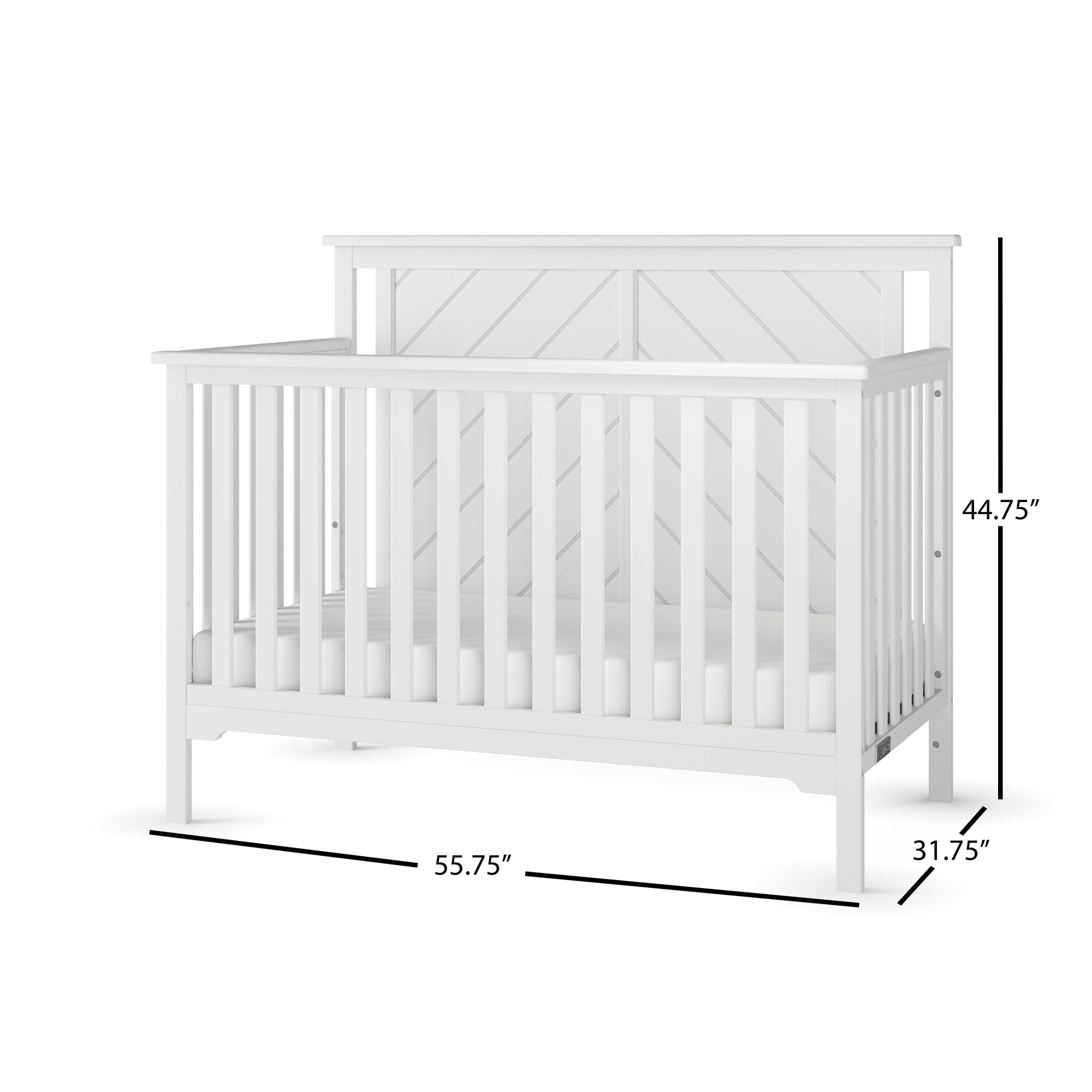 Child Craft Hampton 4-in-1 Convertible Crib - Transforms to Daybed, Toddler Bed & Full Size Bed | 3 Adjustable Mattress Heights | Non-Toxic, Baby-Safe Matte White Finish | Perfect for Nursery, Daycare or Guest Room